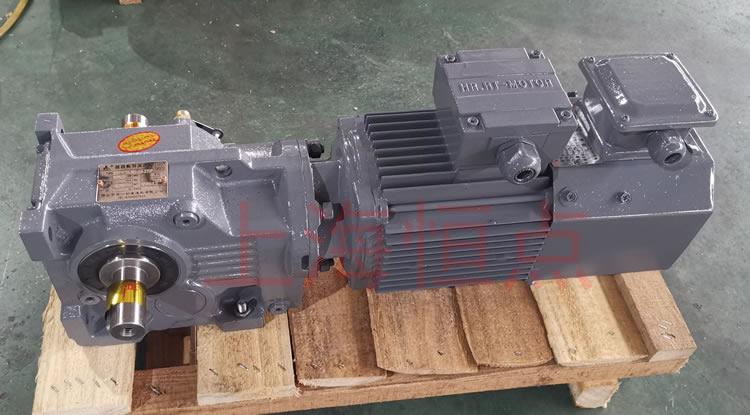 K37系列減速機輸入配變頻電機，輸出雙軸A+B 實物照片