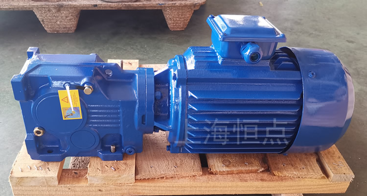 K37系列減速機，單軸輸出，配普通圓殼藍色電機