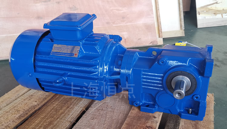 K37系列減速機，單軸輸出，配普通圓殼藍色電機