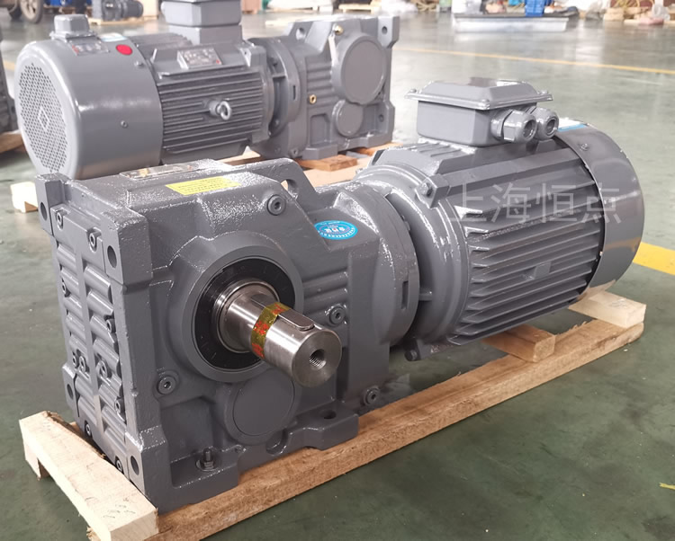 K77減速機 配圓形電機 左側單軸A輸出 灰色漆 常規件 實物圖 -上海恒點